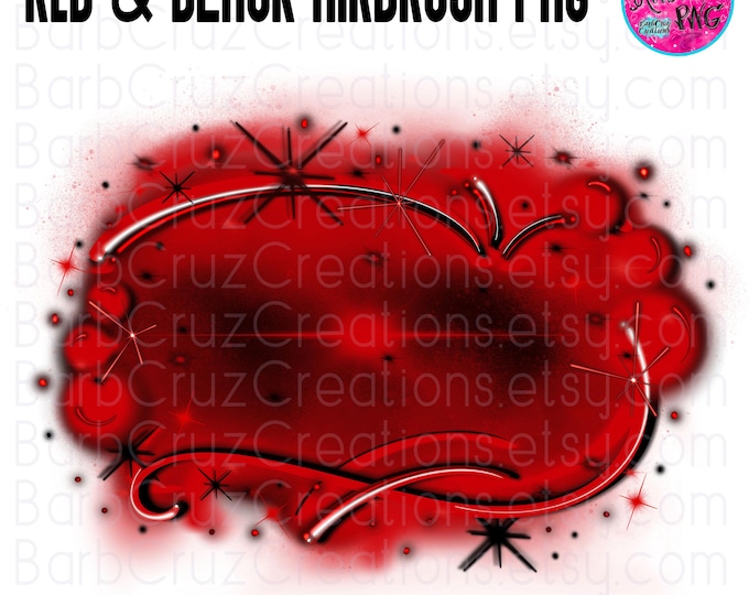 airbrush png, red, backdrop, sublimation transfer, vintage shirt png, digital airbrush, clipart, sublimation, old schoool airbrush, image