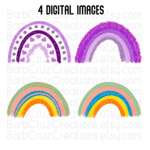 Rainbows, Rainbow Designs, Watercolor Designs, Purple, png, Digital Downloads, Instant Downloads, Sublimation Designs, Rainbow art, Rainbow