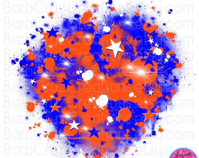 Airbrush png, Orange & Blue Star Burst background, Digital Airbrush, tumbler, png, jpg, sublimation design, digital airbrush, shirt transfer