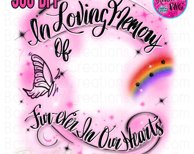 In loving Memory of png, Pink, Pet Puppy, Dog, Cat, Celebration of Life Memorial Shirt, RIP, Airbrush Template, Loss of loved one, Fur, Set