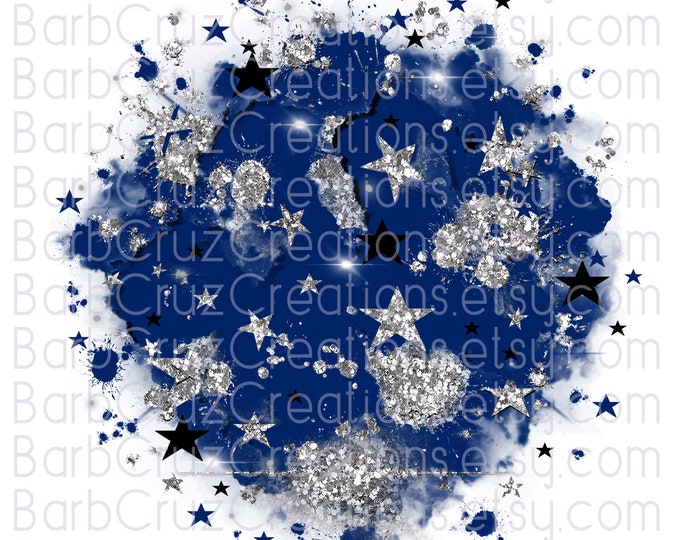Airbrush, Digital Airbrush, Star bursts, Glitter, Background, png, sublimation designs, digital airbrush, blue, Silver, Renewed. 1 Cor 5 :17