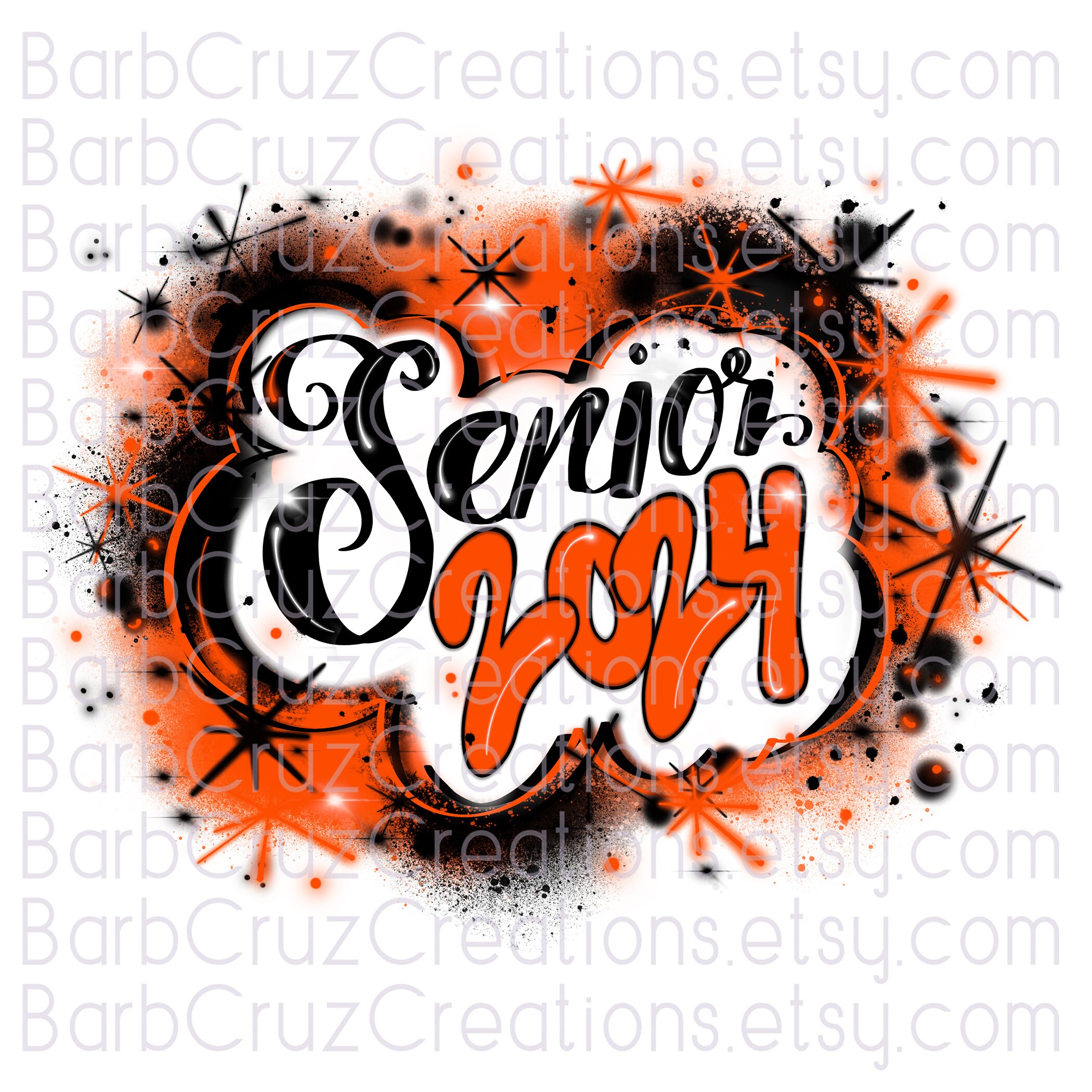 Senior 2024, High School, Class of 2024, Graduate, Airbrush