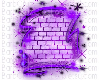 Airbrush, Brick Wall, Background, Digital Airbrush, Graffiti Wall, png, jpg, sublimation designs, digital download, png sublimation, purple