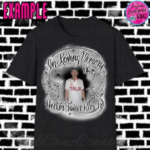 In loving Memory of, Airbrush png, White & Gray, RIP, DTG Designs, Digital Downloads, Custom, Memorial shirt png, Airbrush Template, frame image 2