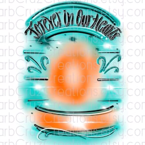Forever in our Heart, In loving Memory of, Sublimation Designs, Digital Downloads, png, clipart, shirt png, Custom memorial shirt png,