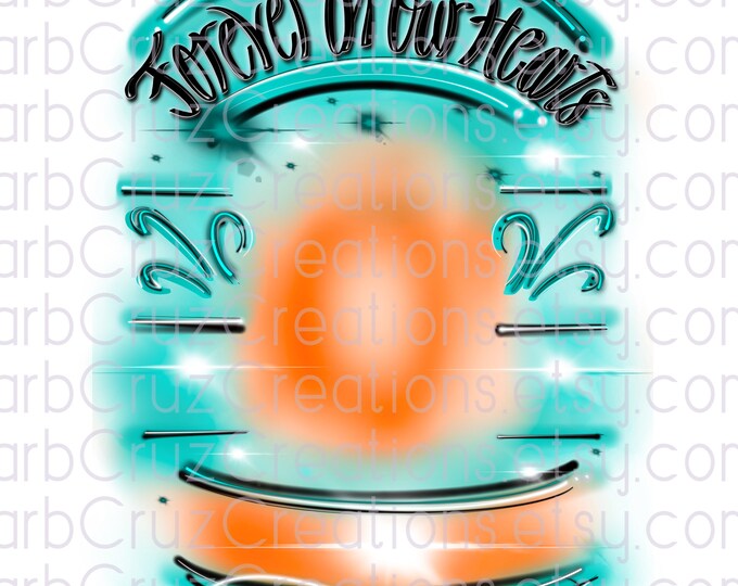 Forever in our Heart, In loving Memory of, Sublimation Designs, Digital Downloads, png, clipart, shirt png, Custom memorial shirt png,