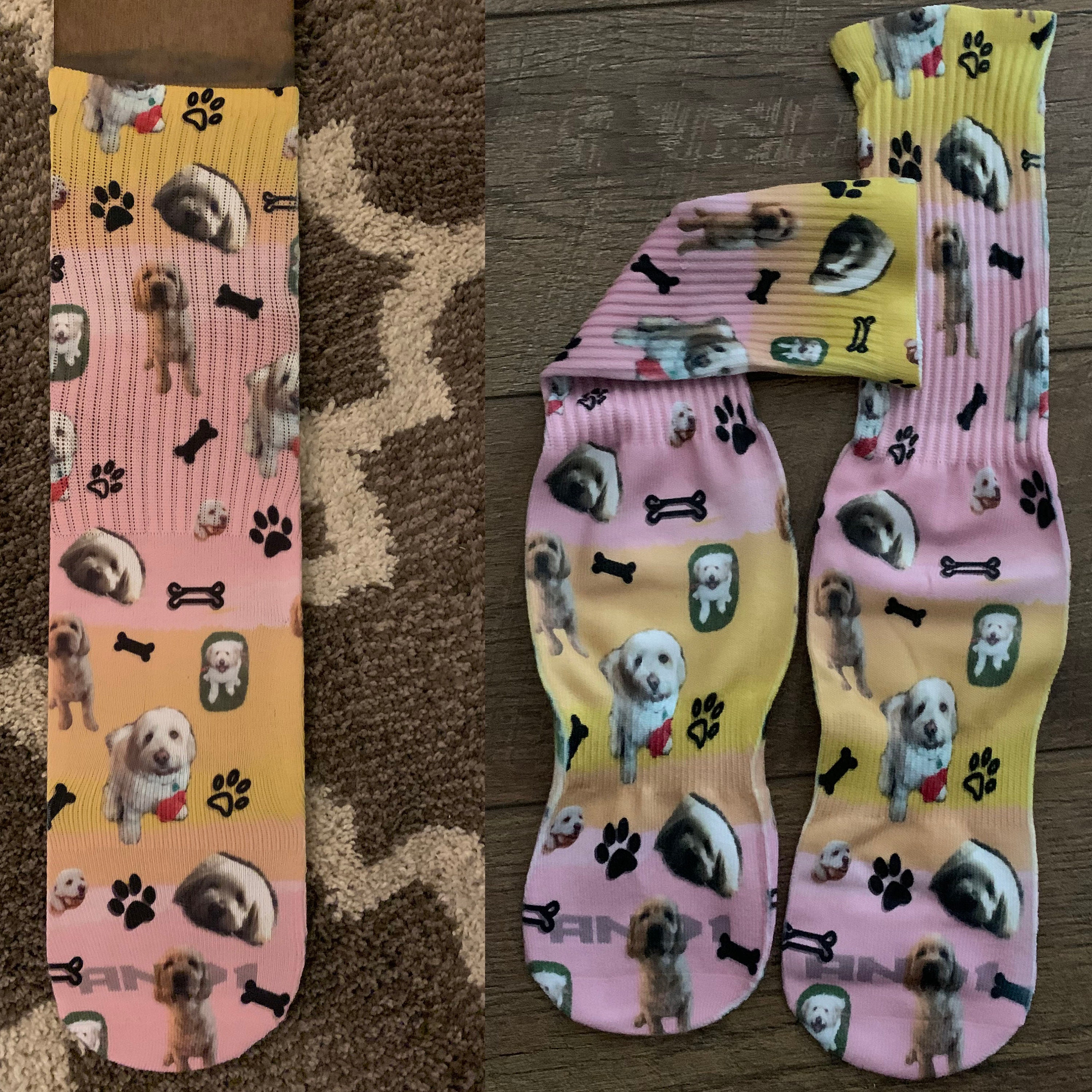fun socks, custom socks, dog socks, face socks, name socks