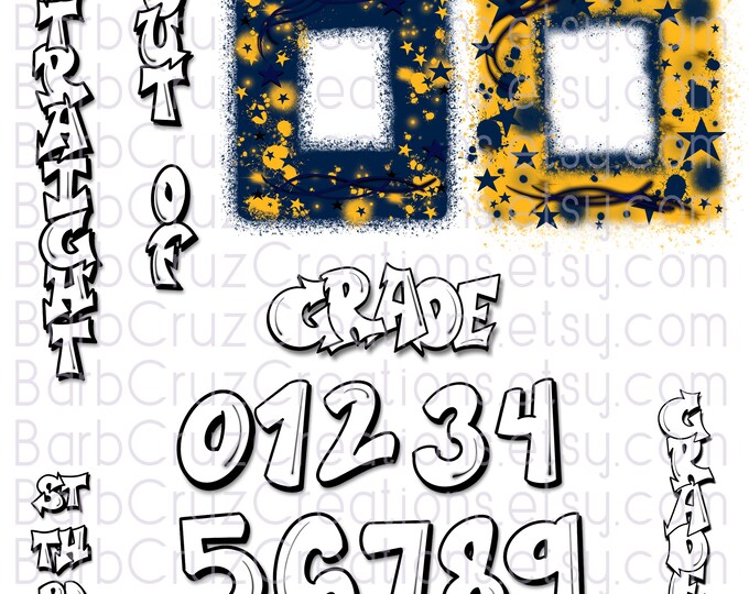 Airbrush png, Graduation, digital frame, Graduate, Senior, numbers, Sublimation Design, Straight Out Of, Graffiti Art, 2024 Digital Airbrush