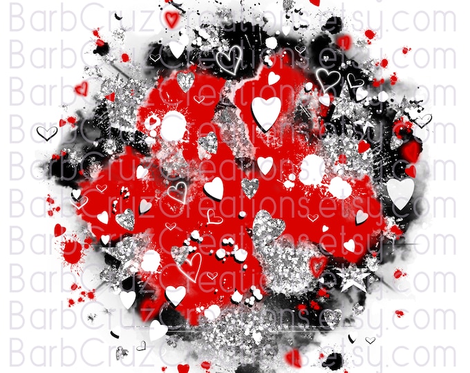 Airbrush png, Heart Burst Background, Digital Airbrush, sublimation designs, digital airbrush, shirt transfer, black, red Valentine's Day