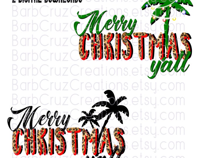 Merry Christmas Y'all, leopard print, png, digital downloads, Holidays, instant downloads, sublimation designs, clip art, Holiday shirt png