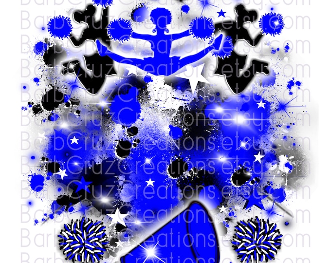 Cheerleader, designs, Cheer Shirt png, Cheer Team shirt, Sports Team Airbrush, Airbrush, Sublimation Design, blue, black cheerleaders
