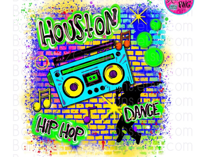 Airbrush png, Houston, TX, City, Hip Hop Dance, Graffiti, H-Town, Texas, Airbrush Background, Graffiti Designs, Brick Wall, Sublimation, DTF