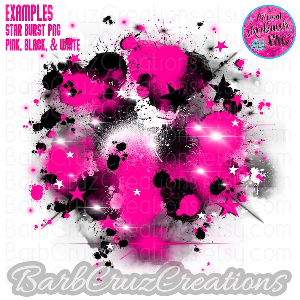 Airbrush PNG, pink, Digital Airbrush, Star bursts, Background, sublimation design, digital download, digital airbrush, graffiti art, Hip Hop