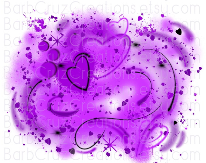 airbrush png, est 2013, Purple hearts, Spray Paint, Splatter paint, Sublimation Design, dtf, established year 2013, birthday, anniversary