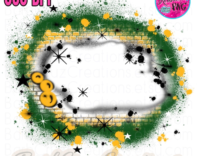 Green, Yellow Airbrush Brick Wall PNG, Anniversary, Reunion, Hip Hop Dance, high school, class of, graduate, senior, Sublimation, graffiti