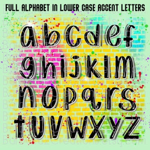 Lower Case Lettter, Graffiti Letter, Alphabet, Black Airbrush Font, Sublimation Design, Digital Download, png, clipart, zip file, bundle