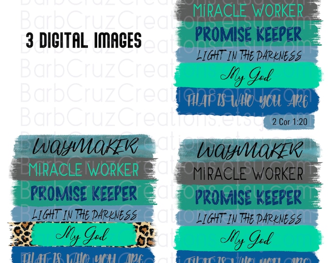 Waymaker, Way Maker, Blue, Leopard, png, Digital Downloads, Instant Downloads, Sublimation Designs, Cricut Infusible Ink, bundle
