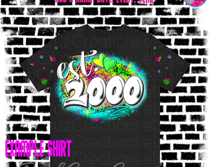 90's Style, trendy retro Customized Custom Airbrush Shirt, Apparel, Shirts, Graffiti T-Shirts, BACH, Vacation, Spray Paint, Old School Shirt
