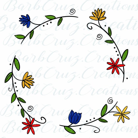 Doodle Mother S Day Wreath Instant Download Digital Etsy