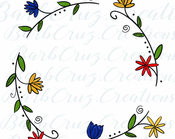 Doodle, Mother's Day, Wreath, instant download, digital download, png, clip art, sublimation designs, transparent downloads