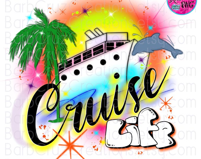 Airbrush png, Cruise Ship, Life, Vacation, Family Trip, Tropical, Sunset, Sunrise, Paradise, Beach, Ocean, tropical, vibes, png, sublimation