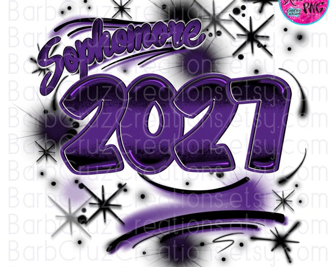 Airbrush png, Digital Image, Sophomore, 2027, Sublimation, Graffiti Art, Graduate, High School Senior, College Senior, purple, graduate