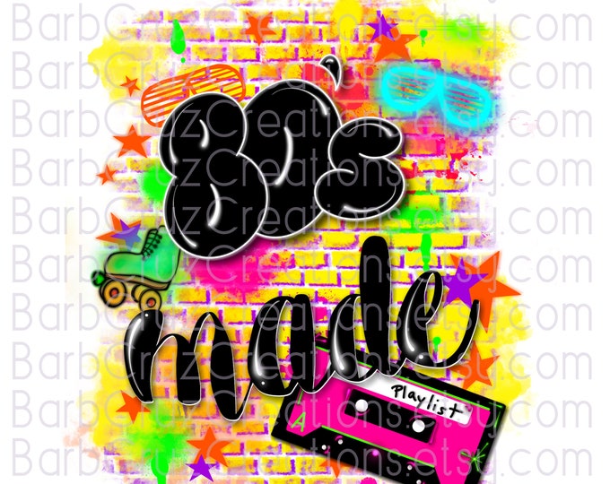 80's made, airbrush, Background, 80's, 80s baby, sublimation transfer, digital download, png, clipart, sublimation png, vintage, 80's girl