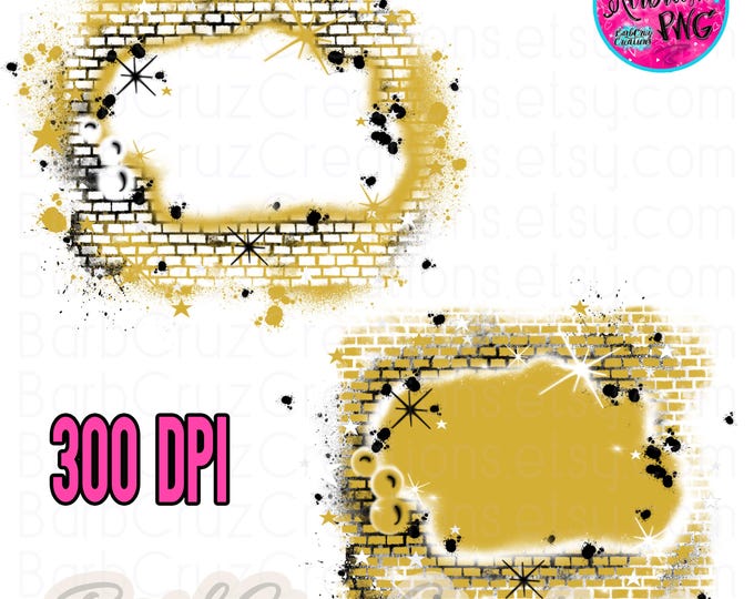 Airbrush png, Gold, White, Brick Wall, Airbrush Effect, Background, Digital Airbrush, Graffiti Wall, sublimation design, 90's, Retro, 2000's