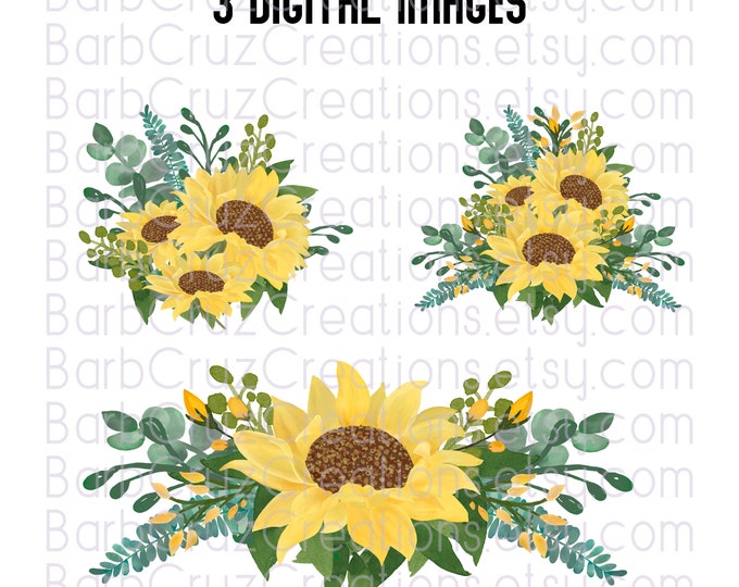 Vintage, hand drawn, sunflowers, country boho illustrations, watercolor floral, png, clipart, sublimation, beautiful Sun Flower, invitation