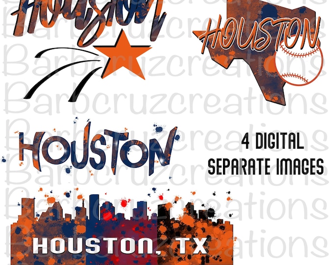 Houston, TX, Texas, Baseball, Clip Art, png, digital downloads, sublimation designs, instant downloads, star, city skyline