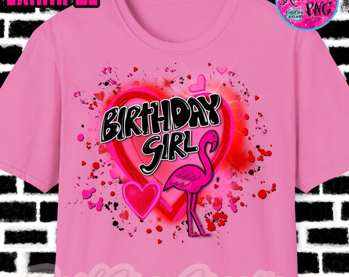 Flamingo Airbrush Hearts Graffiti PNG, Red Hearts (Digital Download), Valentine's Day, Be Mine, sublimation, loved, old school, xoxo, 90's