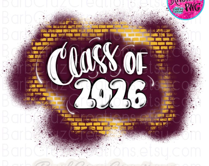 Airbrush png, Senior 2026, High School, Class of 2026, Graduate, Sublimation Design, Digital, Graffiti, 12th grade, red, black, white, retro