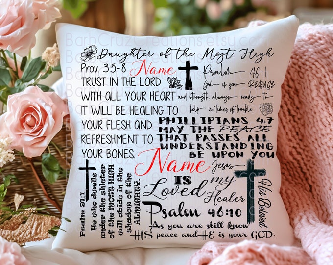 Prayer, Healing, Scriptures, Digital Decoration Pillow, Sickness, Sublimation Designs, Bible Verses, cup, pillow, blanket digital design
