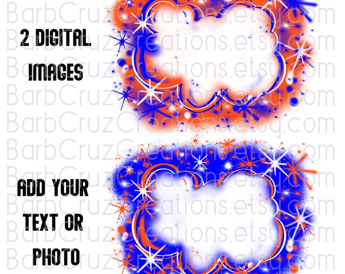 Airbrush Background, Blue, Orange, Sublimation Designs, Digital Downloads, png, Digital Airbrush, Backdrop