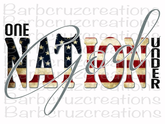 One Nation Under God Digital Image Png Clip Art Instant Etsy