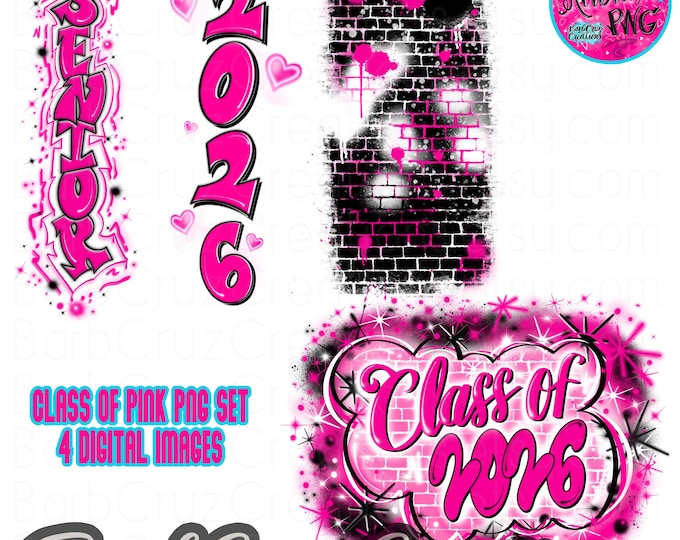 Airbrush png, Senior, Class of 2026, Graffiti designs, Heat Transfer, High School Senior, College, pink, pant leg, sleeve design vertical
