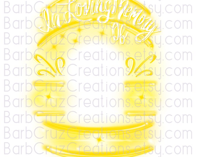 In loving Memory of yellow & white, In Memory of, Sublimation Designs, Digital Downloads, png, clipart, frame, Custom memorial shirt