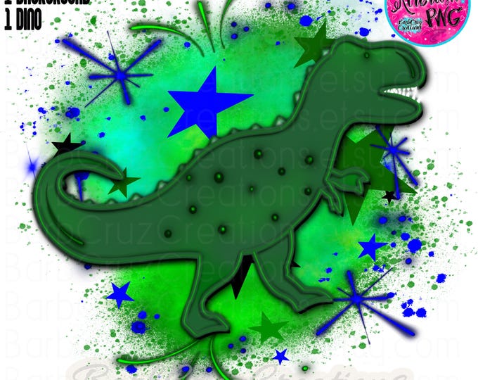 Airbrush png, Star Burst, Dino, Dinosaur, Digital, sublimation designs, digital download, airbrush, shirt transfer, black, green, background