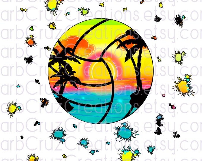 Tropical, Volleyball png, Sports Shirt png, Volleyball splatter paint, Digital Download, Sublimation Transfer, Sports Designs, clipart, png