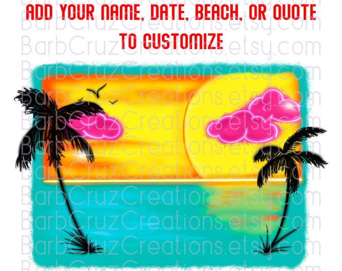 airbrush tropical beach, customize png, tropical beach digital image, sublimation designs, digital downloads, waterslides, clipart, beach