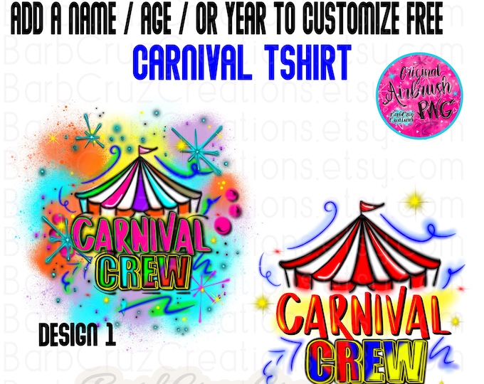 Carnival Crew, Airbrushed T-Shirts, 90's Style, trendy retro Custom Airbrush Shirt, Apparel, Shirts, Graffiti T-Shirts, Old School Shirt