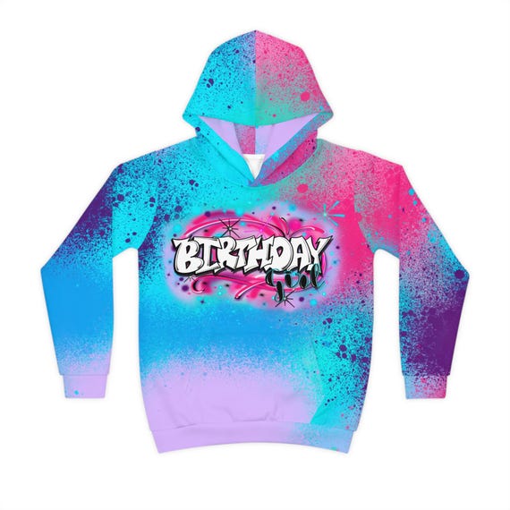 Custom Airbrush Sweatshirt, Airbrush Apparel Birthday Girl