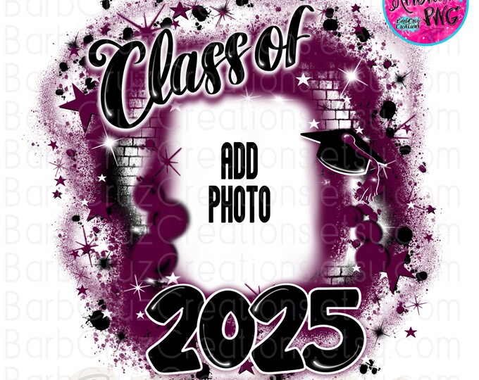 Graduate 2025, 2024, 2023 Deep Red Brick Wall Photo Insert, Sublimation Designs, DTF, High School, College, Reunion, Senior, Class, hip Hop
