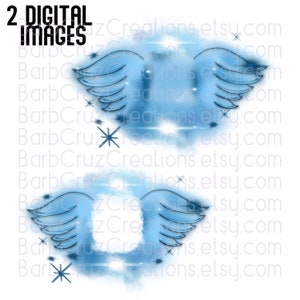Airbrush png, In Loving Memory of, Angel Wings, Sublimation Design, Digital Downloads, custom image, digital airbrush, RIP, Memorial Shirt