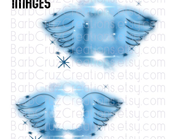 Airbrush png, In Loving Memory of, Angel Wings, Sublimation Design, Digital Downloads, custom image, digital airbrush, RIP, Memorial Shirt