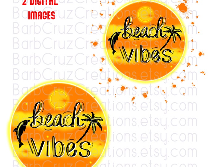 Beach Vibes, Orange, Yellow, Vacation, Vaca, Tropical Airbrush Background, Clipart, sublimation design, digital download, tshirt design