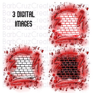 Airbrush png, background, Music, 90&#39;s trendy design, Red, Digital Airbrush, Graffiti Wall, png, clipart, sublimation designs, digital, band