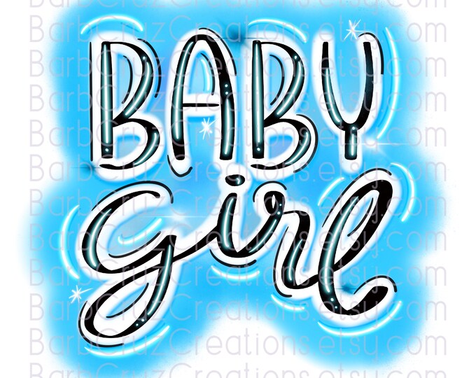 airbrushed baby girl, baby girl blue, sublimation transfers, digital downloads, png, waterslides, clipart, sublimation png, airbrush png