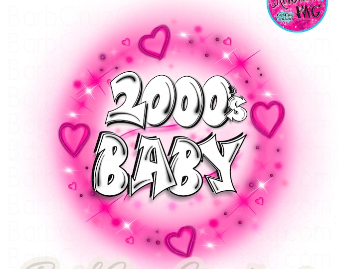 Pink Airbrush Birthday Girl PNG, Y2K, Hearts, Graffiti Design (Digital Download) airbrush png, Hearts, Airbrush Designs, Sublimation, DTF