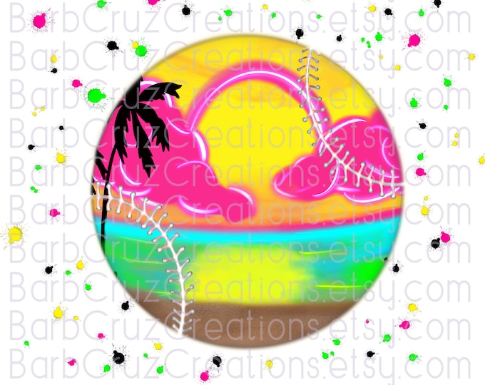 Airbrush png, Tropical, colorful, softball, summer, traveling team, beach, ocean, vacation, family reunion, or a sport team event, airbrush